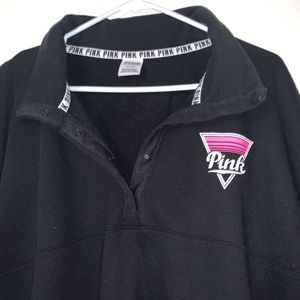 PINK pullover snap collar sz M